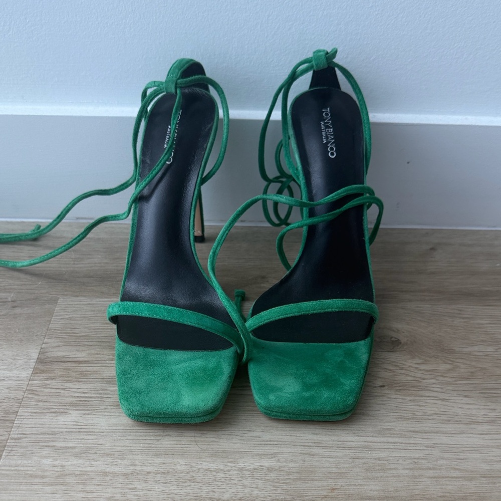 Tony Bianco Fleur Jade Suede Heels